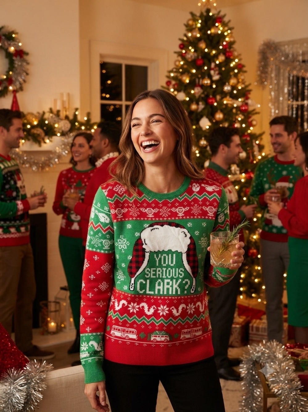 Holiday 'You Serious Clark?' Christmas Sweater -  New Size L